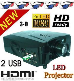 Video projector Full HD 3D led LCD Projector 1080P m 3 HDMI 2USB