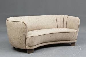 Dansk møbelproducent Sofa i let buet form, 193040erne