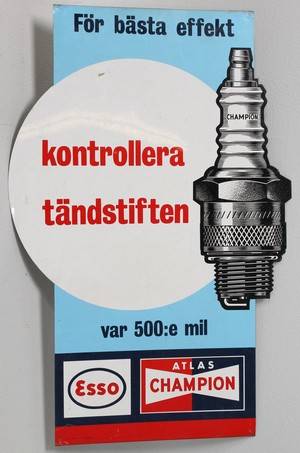 Esso skylt, metall, 196070-tal