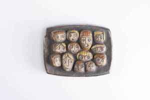 Lars Bergsten, väggrelief, keramik, 13x10 cm