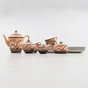 SERVIS, 14 delar, fllntgods, KaffeTeservis, Art Deco, Villeroy Bosch, Dresden SAXONY Mod 6852, tidigt 1900-tal.