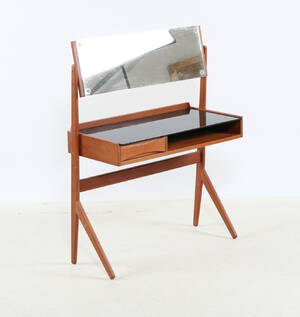 Dansk Møbelproducent Toiletbord Teak glas
