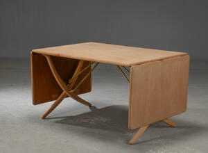Hans J. Wegner for Andreas Tuck. Spisebord, teak og bøg, model AT304