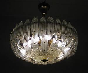 Deckenlüster Pendelleuchte mit Murano Glasbehang