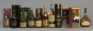 Samling cognac armagnac m.m. bl.a. Martell Cordon Noir Napoleon Cognac m.m. 11