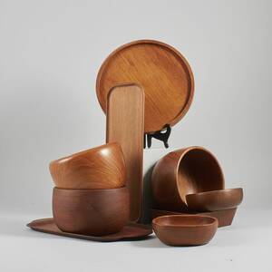 Skålarbrickor, Teak