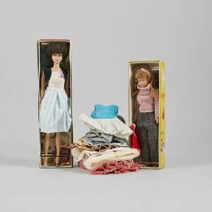 Dockor, Skipper och Barbie. Med kläder och originalaskar