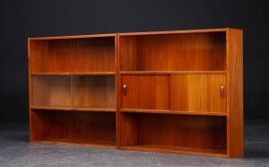 Clausen Søn. To reoler, teak. 2