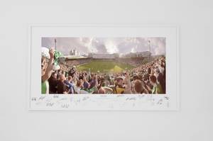 Hammarby fotboll, närvara vid en träning, lunch med laget samt fotoprint av Johan Gustafsson, Sista matchen på Söderstadion, signerad av hela Hammarbys spelartrupp