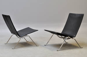 Poul Kjærholm for Fritz Hansen. Par PK 22 loungestole 2