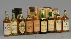 Samling whisky bl.a. Glenmorangie, The Glenlivet m.m. 9
