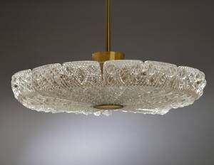Carl Fagerlund for Orrefors. Pendel, messing og glas, 1960erne