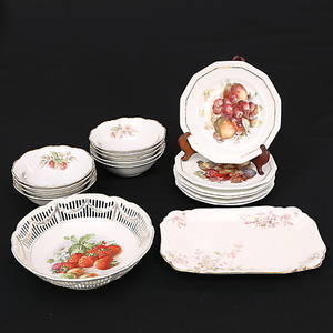 SERVISDELAR 17 st, frukt-dessertservis, Hackefors, Rosenthal.