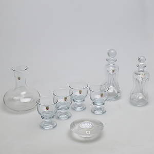 PARTI DANSKT GLAS, 8 delar, bl a Tivoli, Per Lütken, Holmegaard of Copenhagen, Danmark.