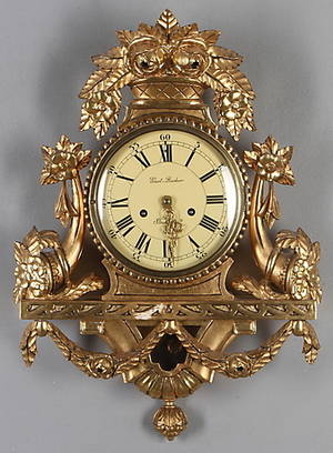 VÄGGPENDYL, Gust. Becker, gustaviansk stil, 1900-tal.