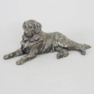 FIGURIN, hund, metall.
