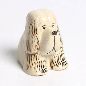 LISA LARSON. Spaniel, stengods, Minikennel, Gustavsberg. 1900-tal.