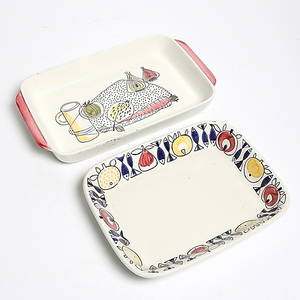 UPPLÄGGNINGSFAT, 2 st, flintgods, Pomona samt Verdura, Marianne Westman, Rörstrand, 1950-tal.