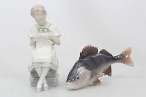 FIGURINER, porslin, 2 stycken, Bing Gröndahl och Kunglig Dansk.