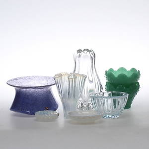 GLAS, 8 delar, bland annat Vicke Lindstrand Orrefors.