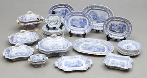 SERVISDELAR, 39 delar, porslin, Rörstrand, Turkisk Blå, 1800-tal.
