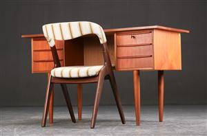 Skrivebord samt stol, teak, 1960erne, dansk møbelproducent 2