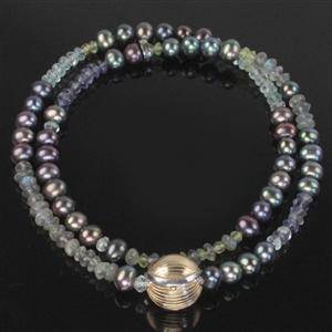 Ole Lynggaard ferskvands perle collier med 14 kt. kuglelås