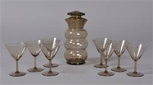 Karaffel samt 8 cocktailglas, Edward Hald-tilskrevet, 1900-tallets første halvdel 9