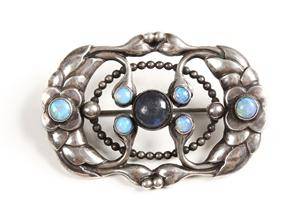 Georg Jensen, skønvirke broche, sølv, ca. 1920
