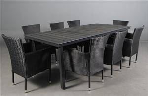 Daneline Havemøbler. Havebord samt otte armstole. 9