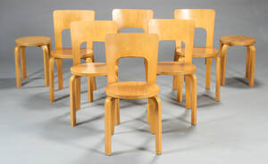Alvar Aalto. Spisestole samt taburetter 8