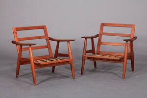 Hans J. Wegner. Et par lænestole i teaktræ, model GE-270 2