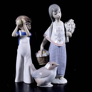 FIGURINER, 3-stycken, porslin, Spanien.