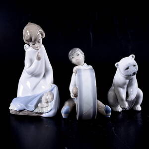 FIGURINER, 3-stycken, porslin, Lladro, Spanien.