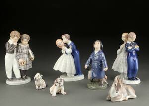 Royal Copenhagen. Dahl Jensen, Bing Grøndahl. Samling Figure af porcelæn. 7