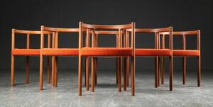 Seks stole af teak, 1960erne, dansk møbeldesign 6