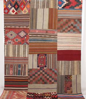 Persisk Patchwork kelim, 280x203 cm.