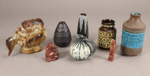 L. Hjort, E.J., Axella, Søholm mm. keramik vase mm. 8