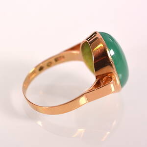 RING MED MOSS AGATE, Svenson Julius Och Pehr-Olow, Halmstad, 18K.