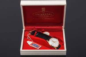 Universal Geneve Automatic Microtor, herrearmbåndsur af 14 kt guld i Universal æske m.m.