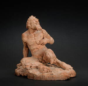 A. F. V. Hansen. Satyr, der vejrer nymfer, 1895