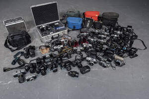 Minolta, Konica m.m. Samling kameraer tilbehør