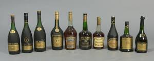 Samling cognac m.m. bl.a. Remy Martin, Martell m.m. 10