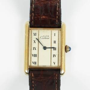 DAMARMBANDSUR Cartier de Must, Tank Vermeil Argent Plaque