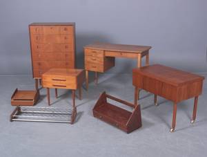 Samling teak. H. J. Wegner, Poul Volther, m.fl. 7