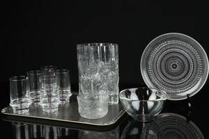 PARTI med tallrik, skålar, vas samt glas, mestadels Iittala