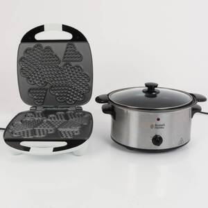 SLOW COOKER, 3,5 l, Russel Hobbs, våffeljärn Hugin