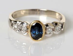 SAFIR- OCH DIAMANTRING