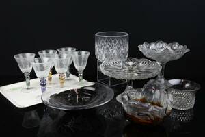 PARTI med vinglas, 6 st, diverseskålar, bl.a. Orrefors, Nuutajärvi, Humppila