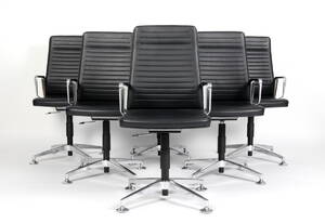 Seks Interstuhl VINTAGEis5 kontor konference stole. Sort læder. 6 Denne vare er sat til omsalg under nyt varenummer 4992577
